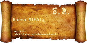 Barna Mihály névjegykártya