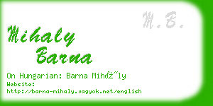 mihaly barna business card